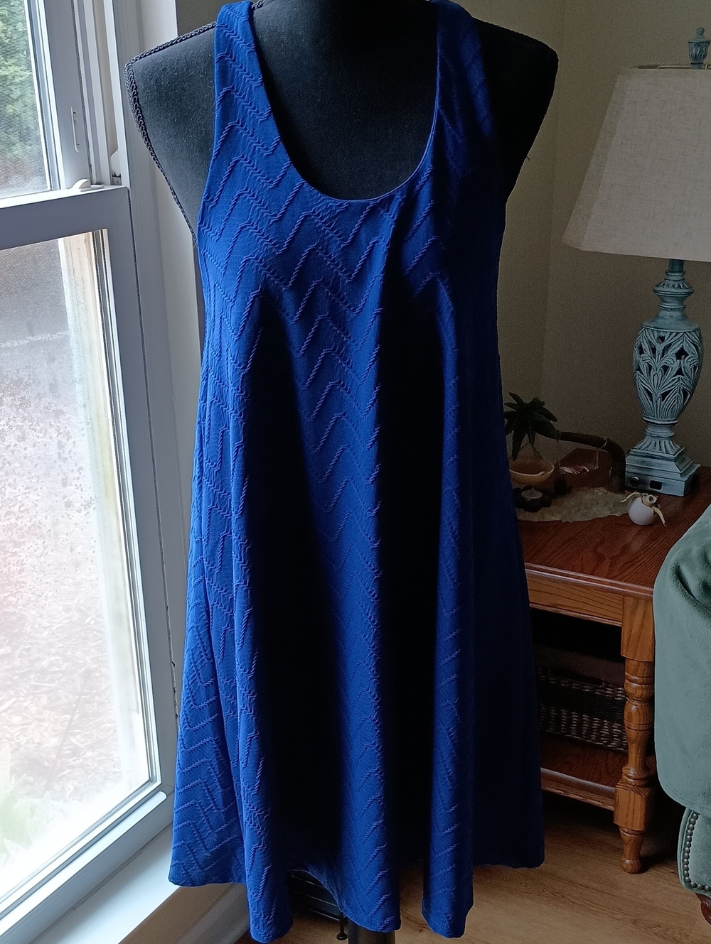 Derek Heart Sleeveless Cobalt Blue Midi A-Line Dress